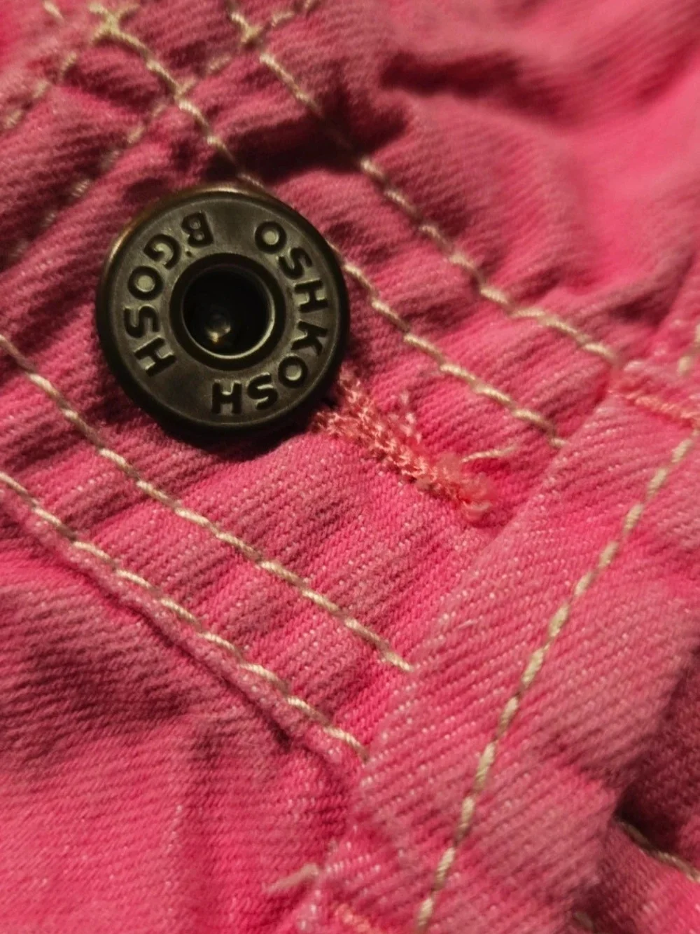 OshKosh B'gosh Pink Floral Embroidered Short Overalls